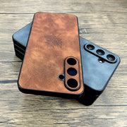 Faux Leather Phone Case for Samsung Galaxy A52 A53 A54 A55 Retro Bumper Cover