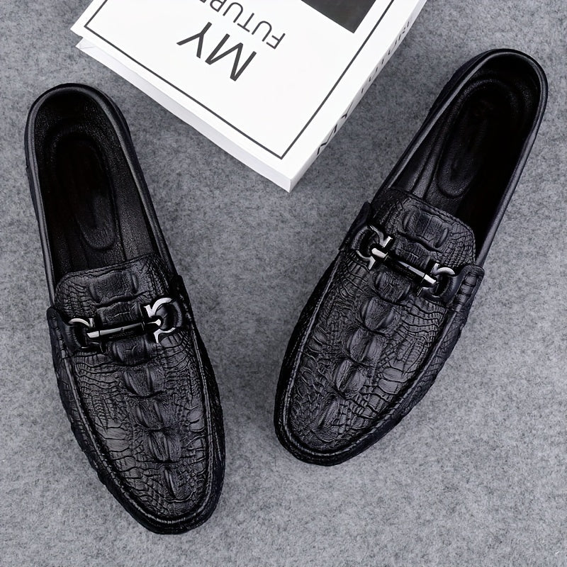 Men's Vintage Cow Leather Slip-On Penny Loafers for Formal Casual Wear