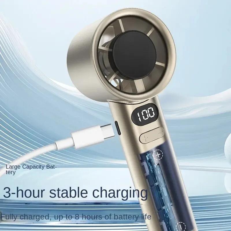 Portable Handheld Fan with 120 Wind Speeds Bladeless USB Rechargeable Electric Eyelash Fan