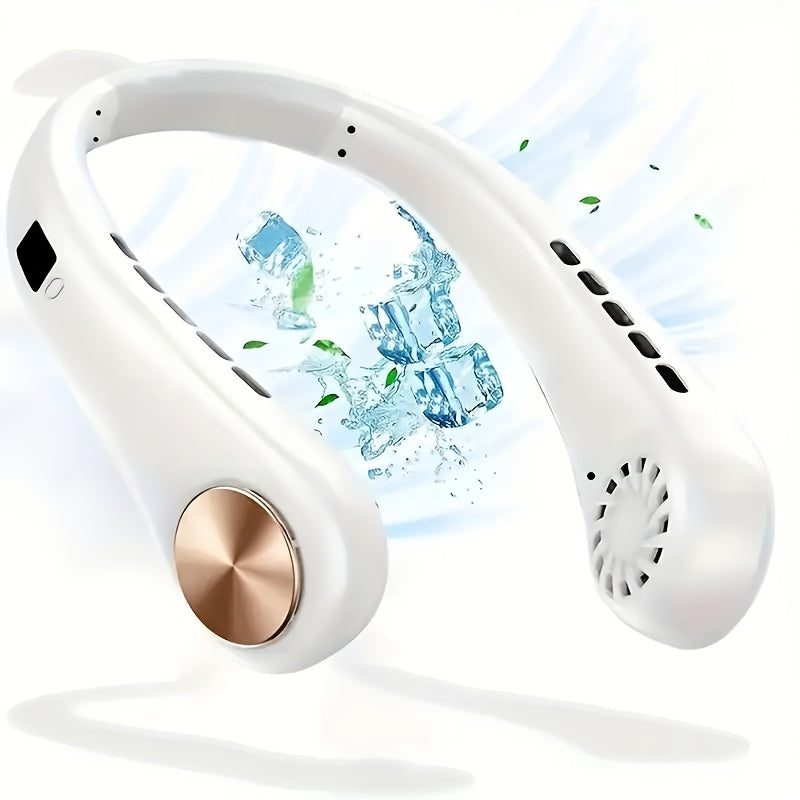 Регулируемый вентилятор для шеи с цифровым дисплеем, 5 скоростей, длительное время работы от батареи для путешествий на открытом воздухе