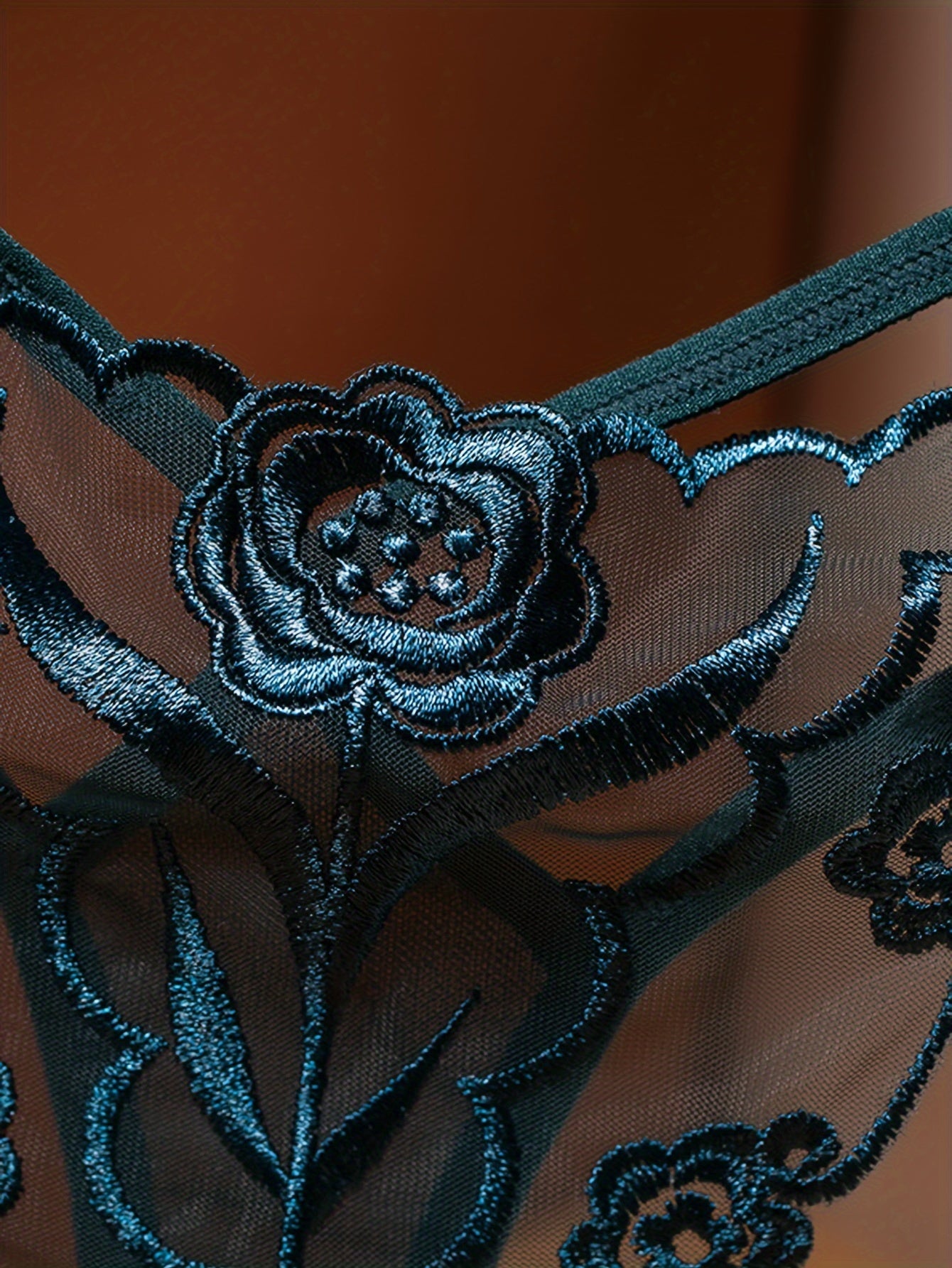 Women's Low Waist Embroidered Panties Sexy Lingerie