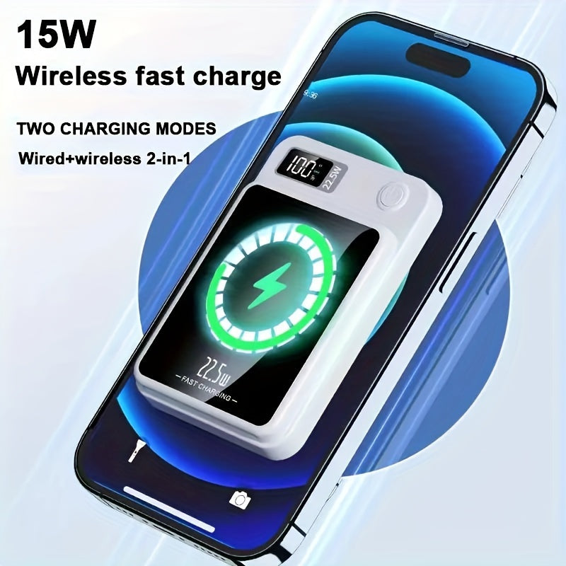 Power Bank 10000mAh 22.5W Fast Charging Wireless Magnetic for iPhone and Android Devices