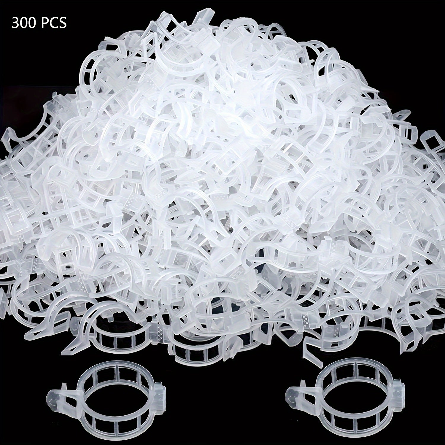 300-Pack White Plastic Garden Trellis Clips for Climbing Vegetables and Flowers