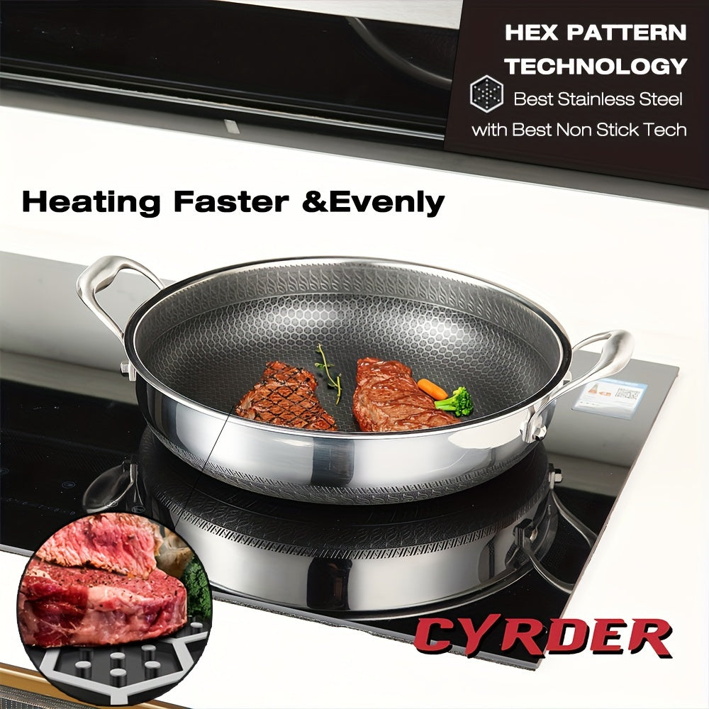 Noxud qotishmasi, yopqichi bilan, 31.75 sm, ikki tutqichi, PFOA-siz, idish-tovoq yuvish mashinasida yuvish mumkin, pishirish, qovurish, pishirish va qaynatish uchun.