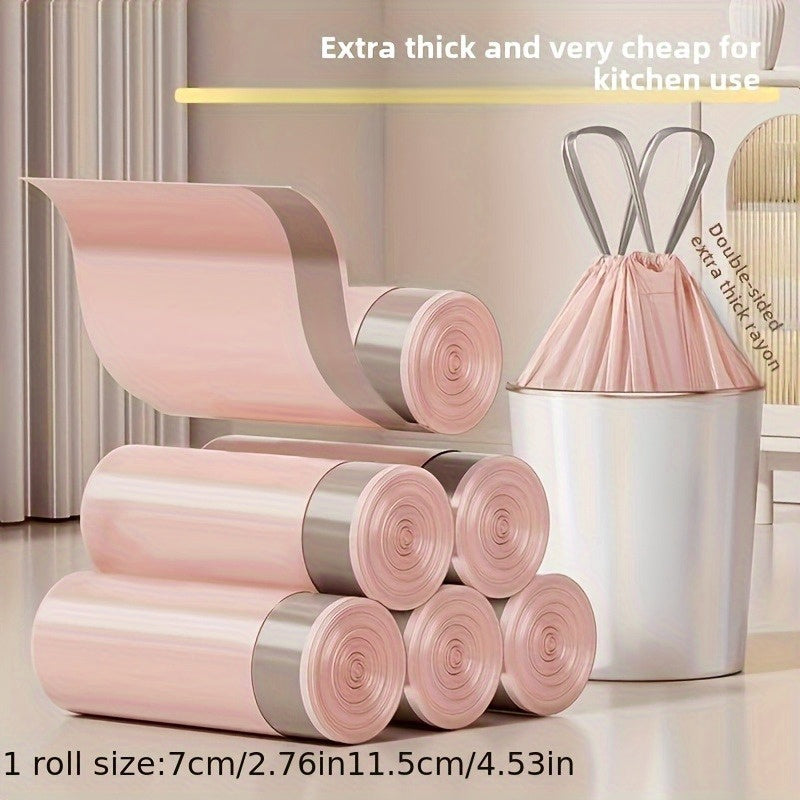 4 yoki 8 ta Extra Thick Pink Drawstring Trash Bags, jami 400 yoki 800 sumka. Teshilishga chidamli plastikdan tayyorlangan, bu axlat sumkalari oshxonada, yotoqxona, yashash xonasi va hammomda foydalanish uchun mos keladi. Ko'p maqsadli va bir martalik, bu