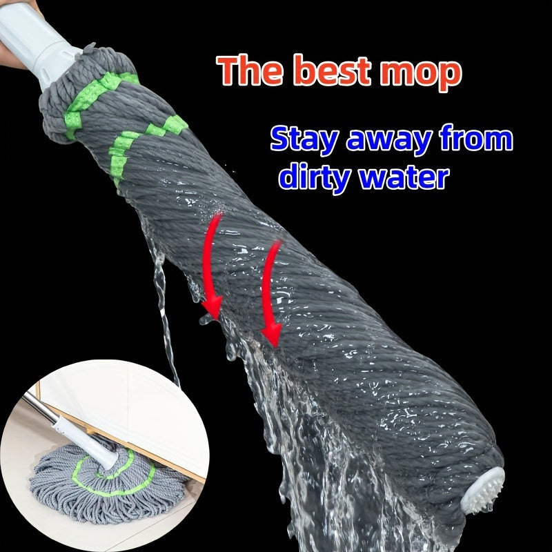 "Qo'l bilan ishlatmasdan aylanuvchi mopu yotoqxona, hammom, oshxona, yashash xonasi uchun; o'z-o'zidan buriluvchi, zanglamaydigan po'lat va plastik."