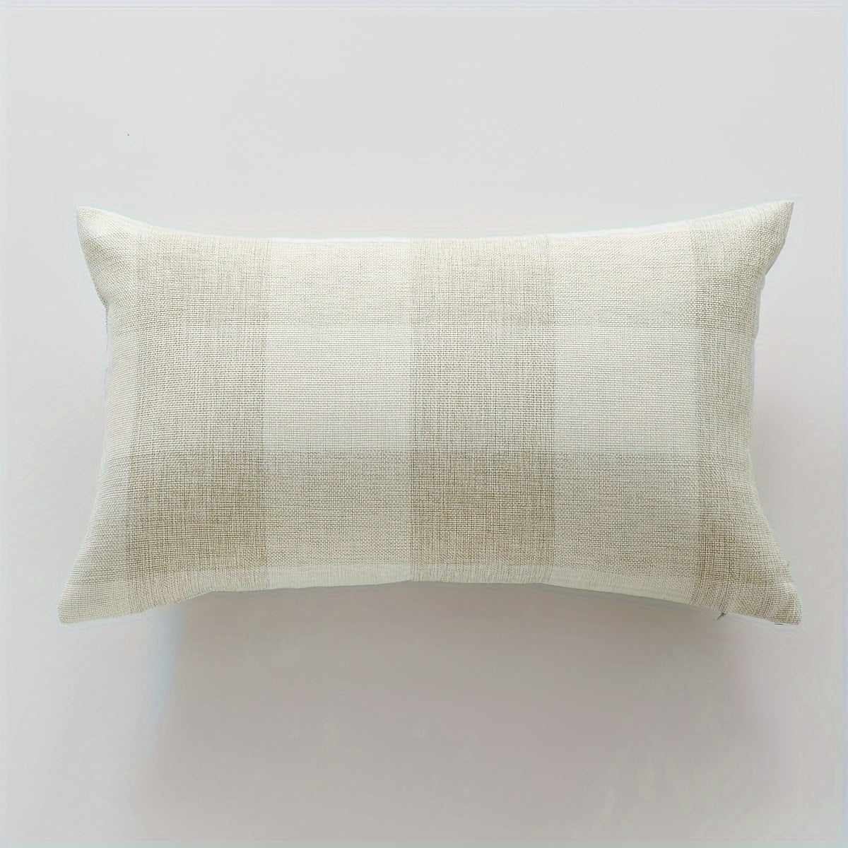 Funda de cojín de lino y algodón bohemio con cuadros tejidos y rayas 50x30cm, cojín lumbar