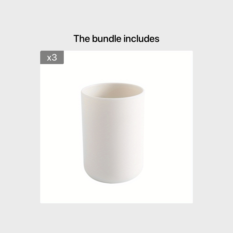 Multi-Purpose Bathroom Drinkware Set Solid Color Tumbler Mug for Toothbrush and Mouthwash