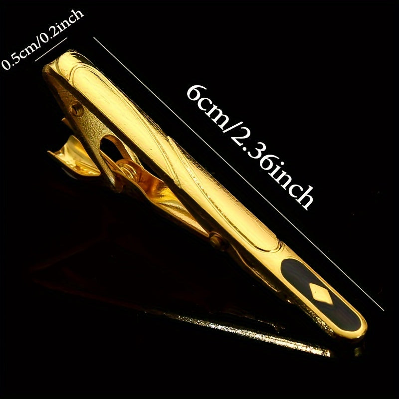 Set of 9 Men's Metal Tie Clips for Business Suits Stylish Fashion Accessories