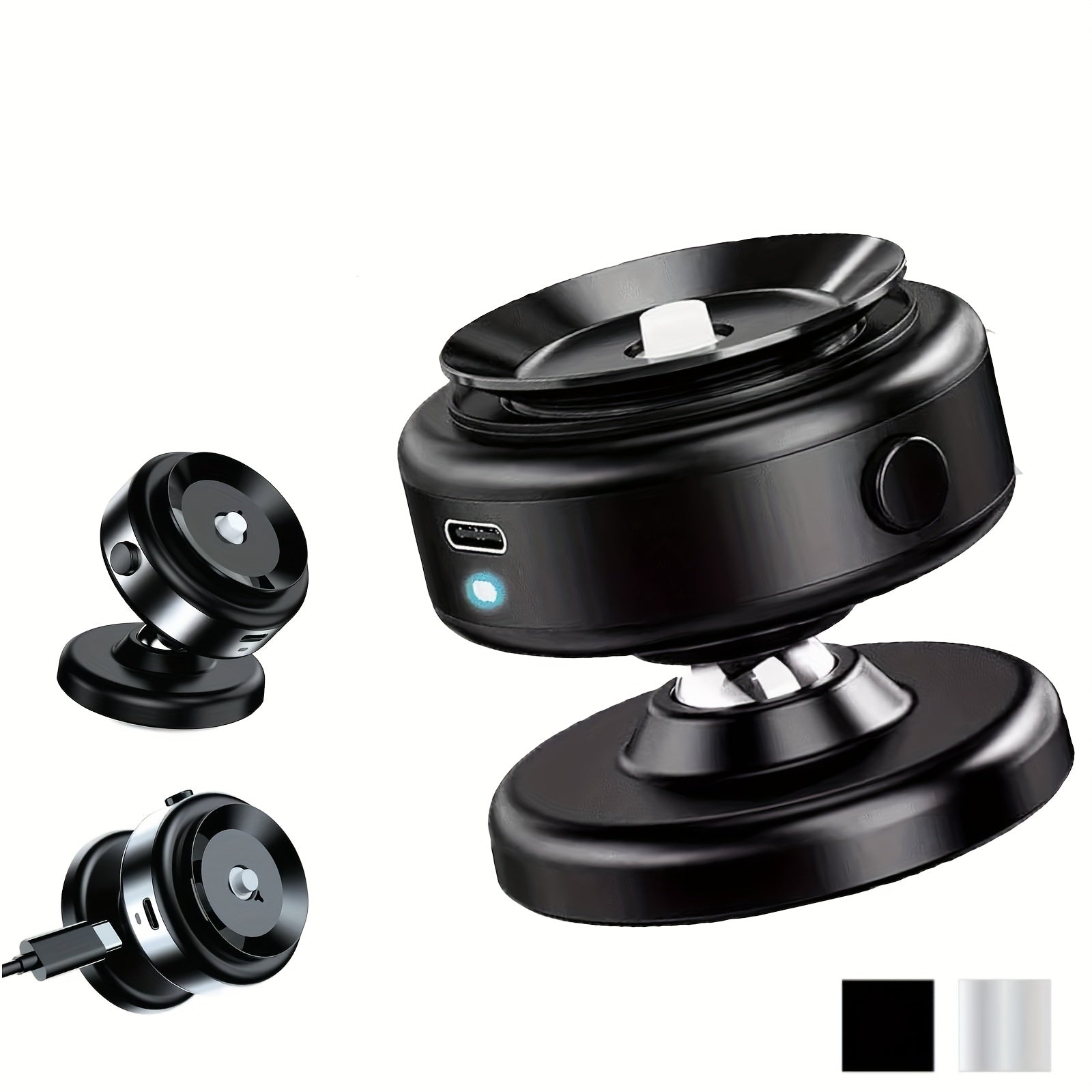 Universal Magnetic Phone Holder ABS Car Mount Black 360° Rotation