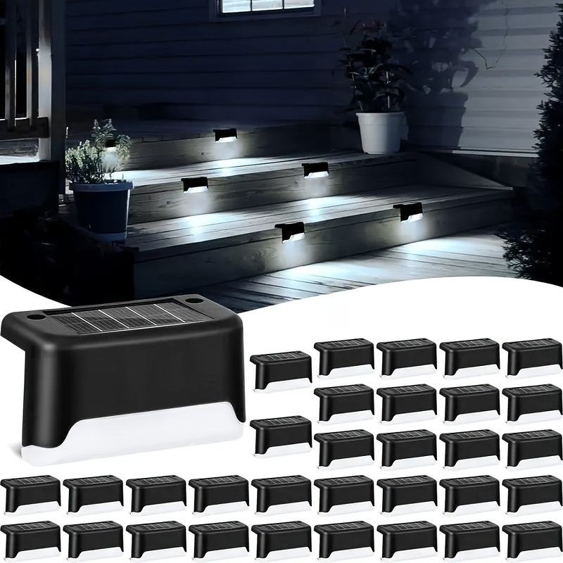 Pack de 8 luces solares para exteriores para escaleras, cercas, patios, jardines y caminos, impermeables
