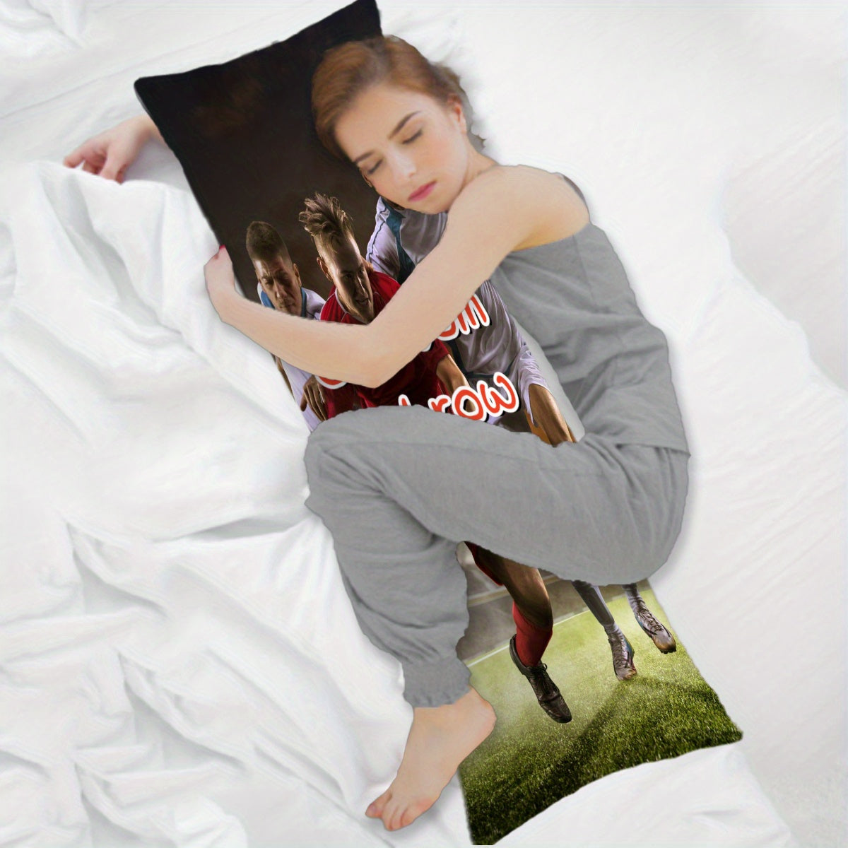 Personalized Long Body Pillow 50.8x137.2 cm with Custom Plush Throw Cover Double-Sided Printing for Anime Family Photos