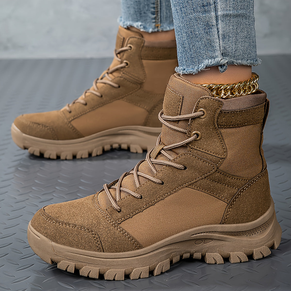 Women's Tactical Boots High-Top for Hiking Outdoor Training Breathable Lightweight