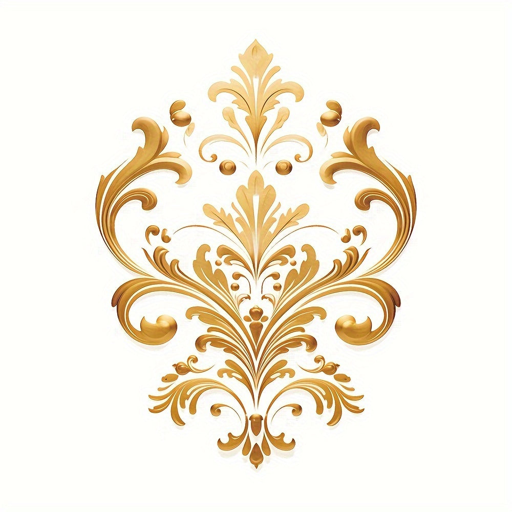 Vintage Floral Pattern Toilet Decal Glossy Finish Home Decor Holiday Decoration Irregular Shape