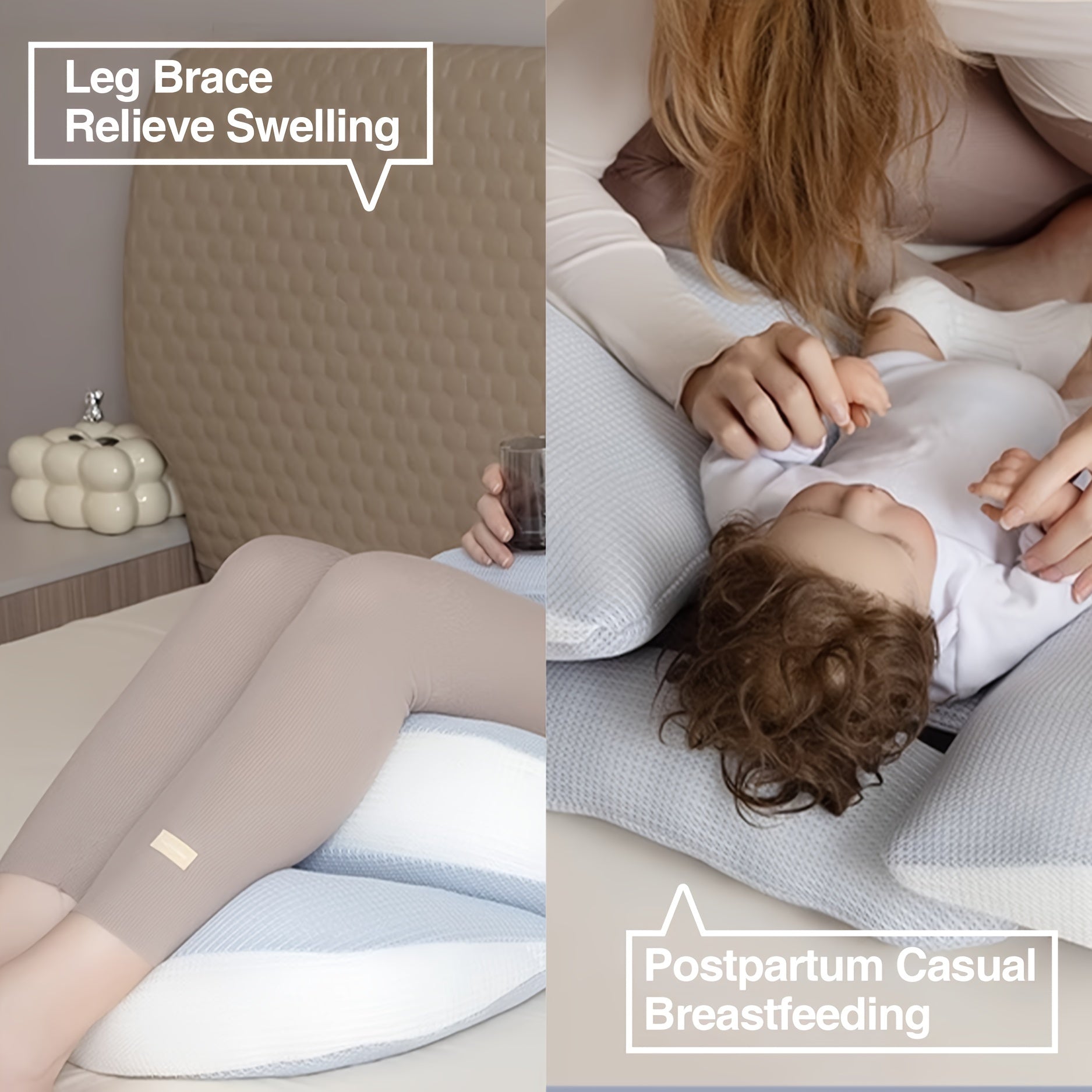 Удобная подушка для беременных для бокового сна - легкая в переноске, обеспечивает дополнительную жесткую поддержку для живота и талии, необходимый предмет для беременности