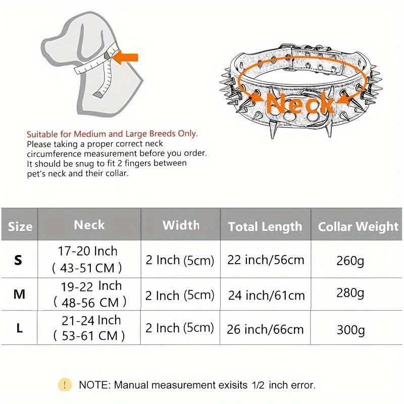 Кожаный ошейник для собак с золотыми шипами для собак среднего и крупного размера