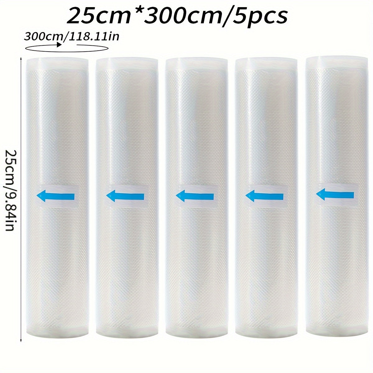 Pack of 5 Food Vacuum Sealed Bags BPA-Free 7-Layer Diamond Pattern Food Storage