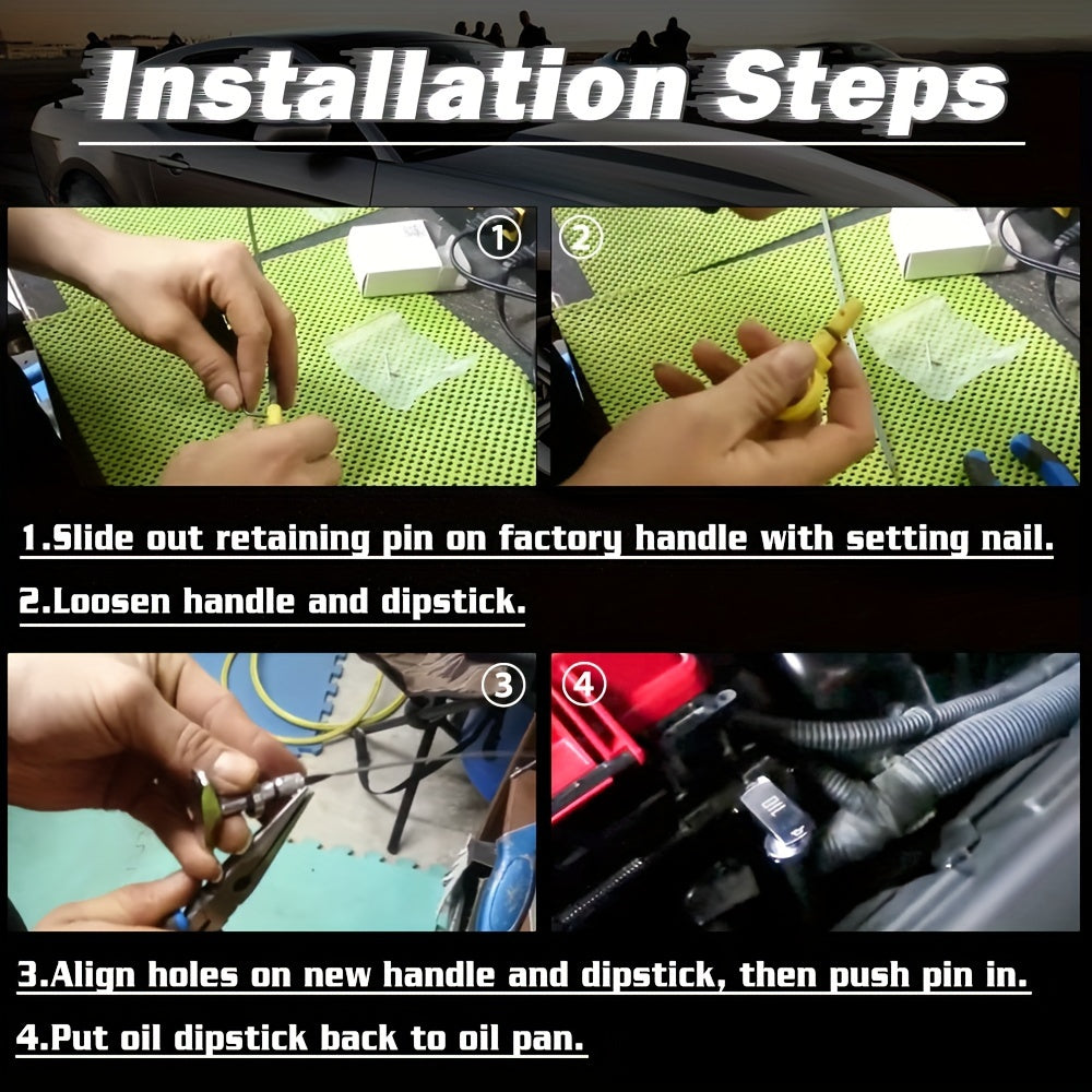 Mango de extracción de varilla de aceite de coche universal de aluminio para coche, pieza de repuesto para motor