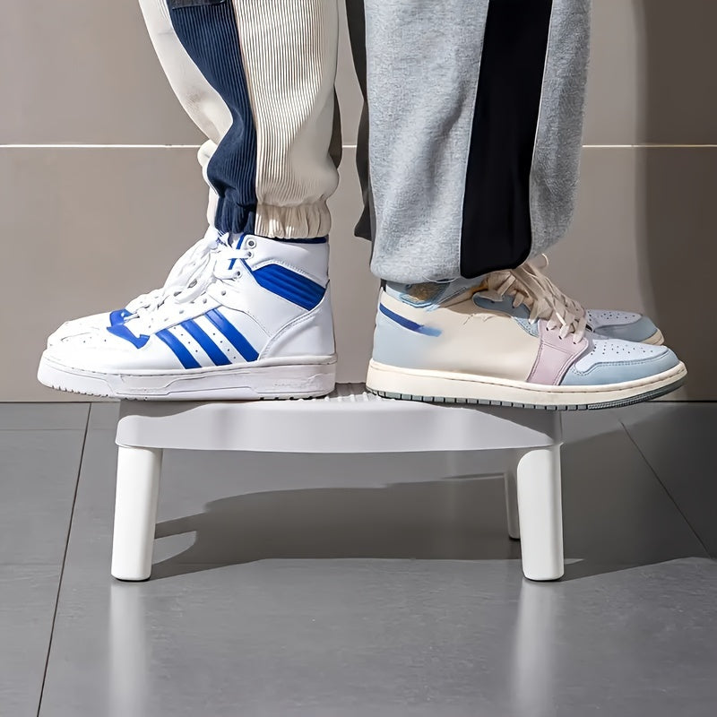 Ergonomic Plastic Folding Toilet Step Stool with Anti-Slip Feet and 35-Degree Comfort Angle