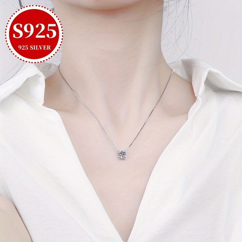 Moissanite Pendant Necklace 1/2 Carat Sterling Silver Bull Head Design Gift for Women