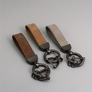 Men's Suede Car Key Chain with PU Leather Anti-Loss Key Holder Gift