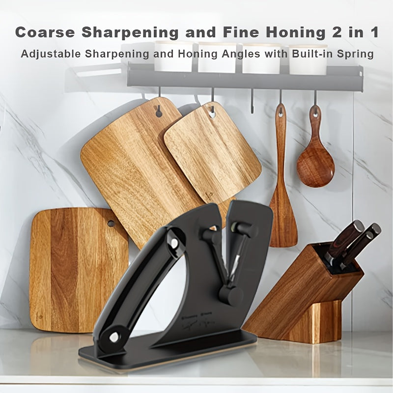 Ergonomic Knife Sharpener Auto-Adjust Tungsten Carbide Non-Slip Grip