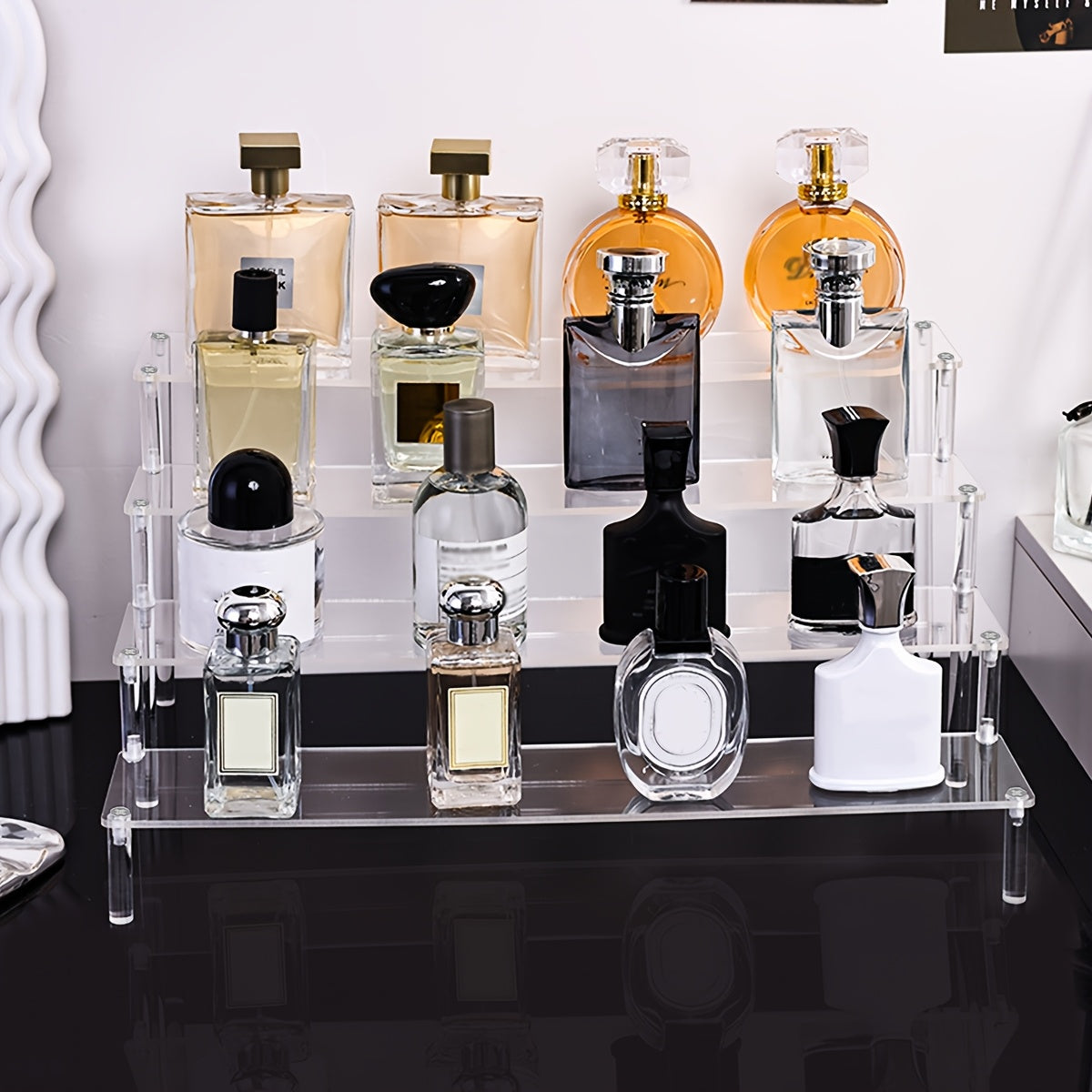 Acrylic Cosmetic Organizer with Multi-Layer Transparent Storage for Perfumes and Beauty Tools