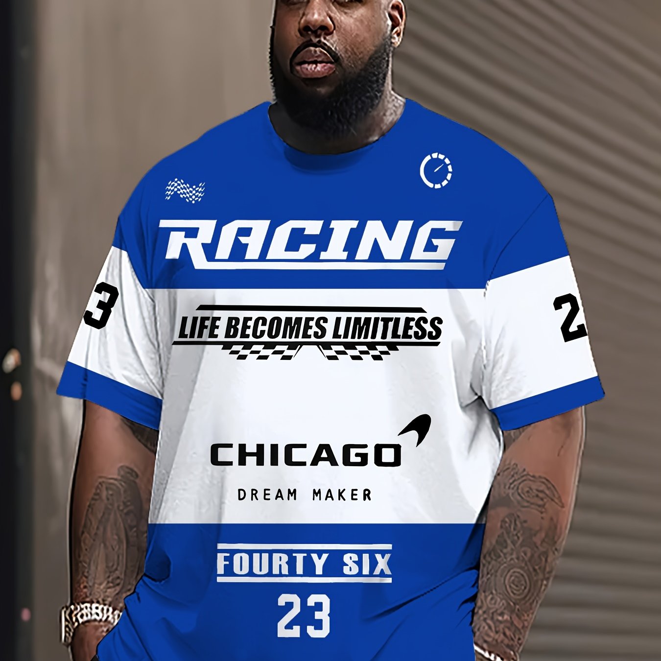 Футболка оверсайз с круглым вырезом большого размера с 3D-числом 23, с принтом по всему полотну, короткий рукав, спортивный повседневный стиль