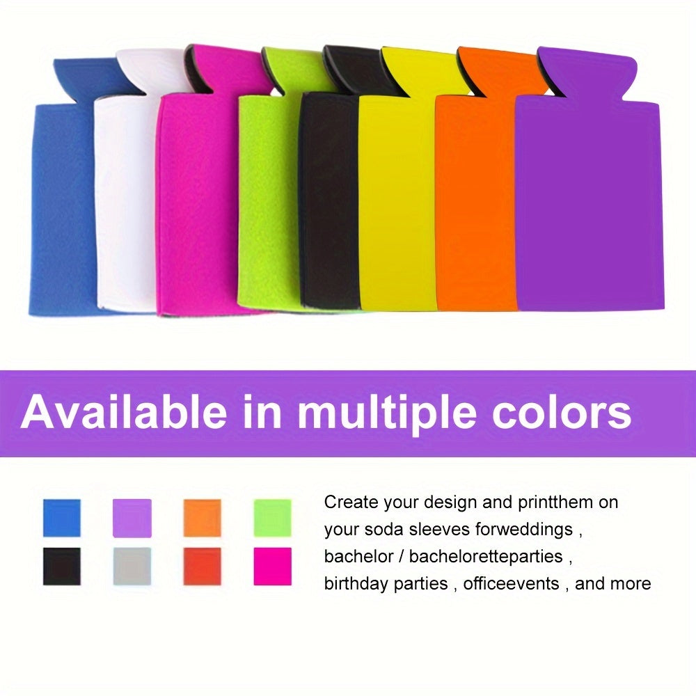 Set of 12 Black Neoprene Slim Can Cooler Sleeves for 12oz Beer and Soda