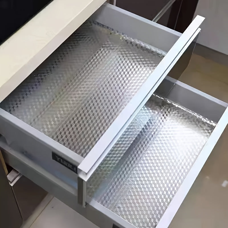 Waterproof Self-Adhesive Wallpaper for Kitchen and Room Decor Heat and Oil Resistant Silver Geometric Pattern