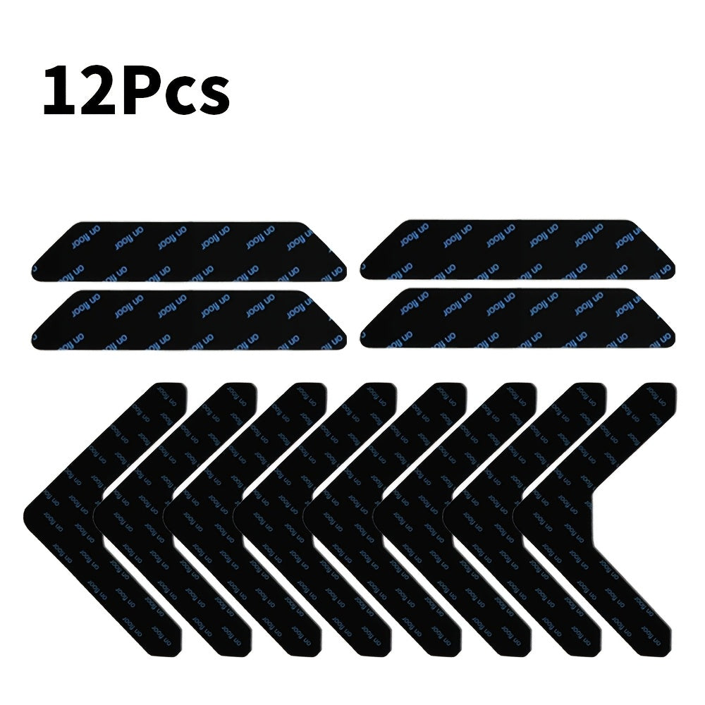 Non-Slip Carpet Grippers Set of 6 or 12 Reusable Plastic Rug Stickers for Indoor Use