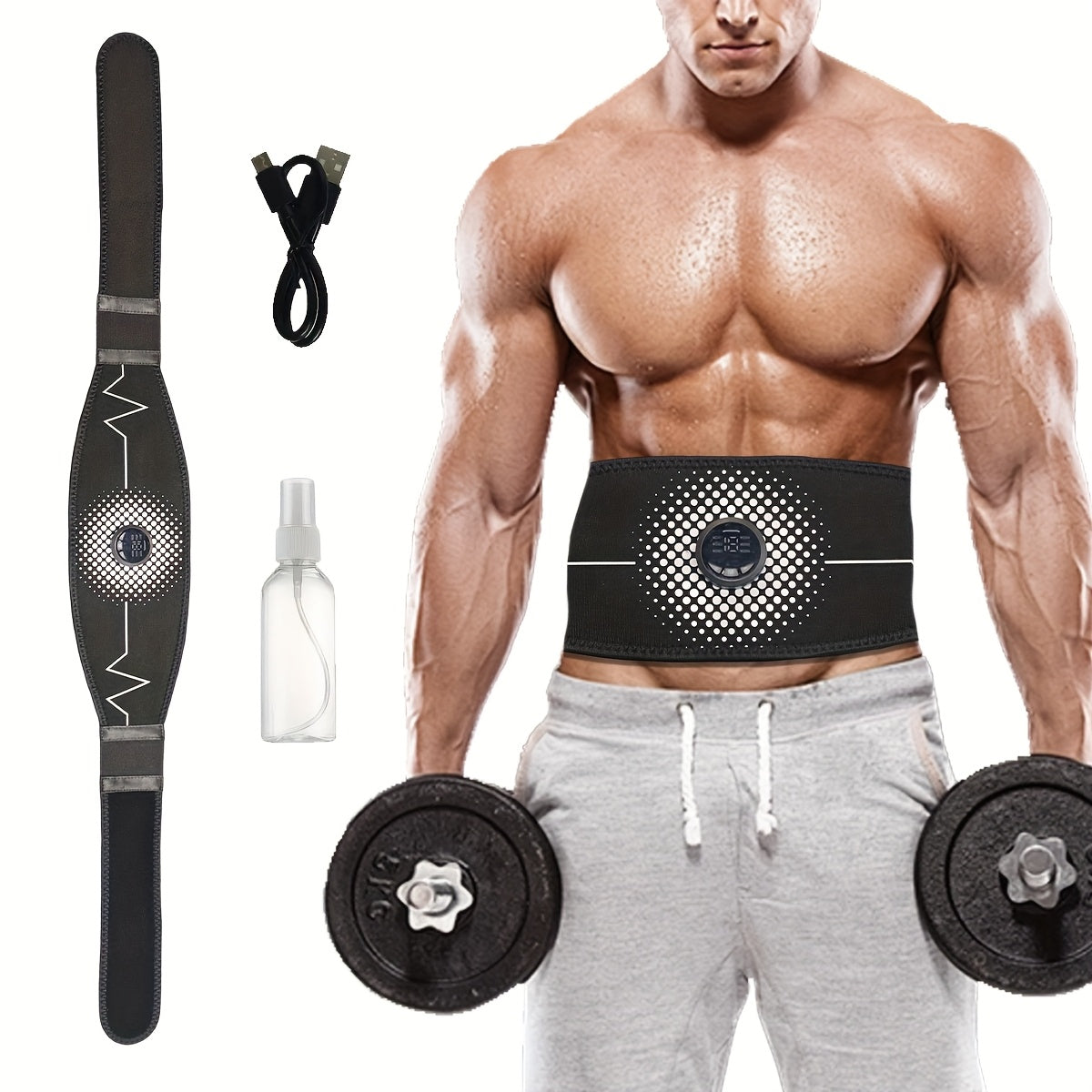 6 rejim va 18 intensivlikka ega to'liq tana mushaklarini bo'shatish uchun qayta zaryadlanadigan EMS massaj qurilmasi.