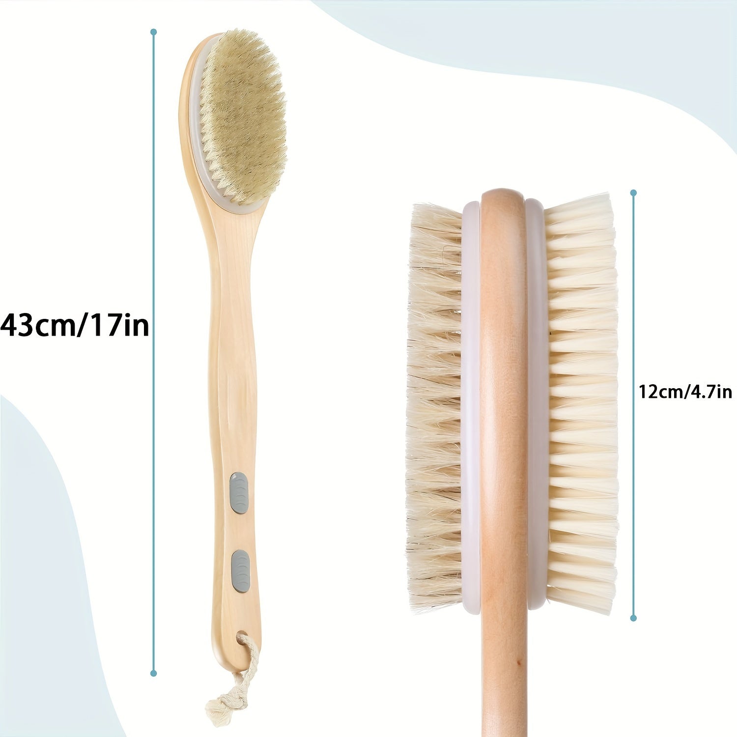 Long-Handled Dual-Sided Shower Brush for Deep Cleaning and Exfoliating