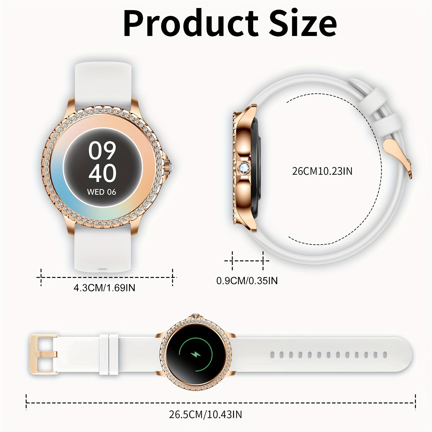 Women's Smartwatch with Wireless Call Message Notifications Fitness Sleep Cycle Tracking 1.32 Inch Touch Screen