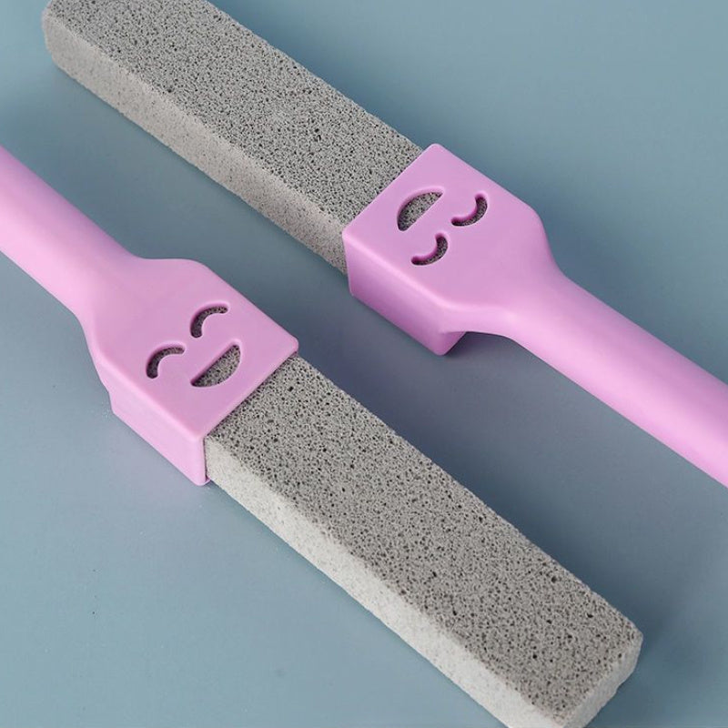 Long-Handle Pumice Stone Toilet Brush for Stain and Scale Removal, Easy Reach