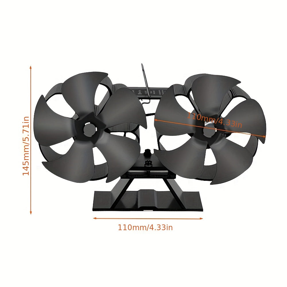 Aluminum High-Speed Fireplace Fan with 10 Blades for Wood and Pellet Stoves