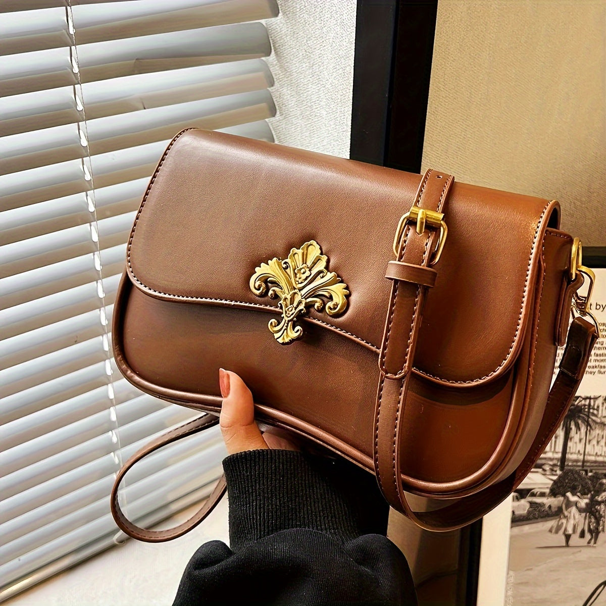 Women's Crossbody Bag PU Solid Color Large Capacity Zipper Closure for Multiple Occasions