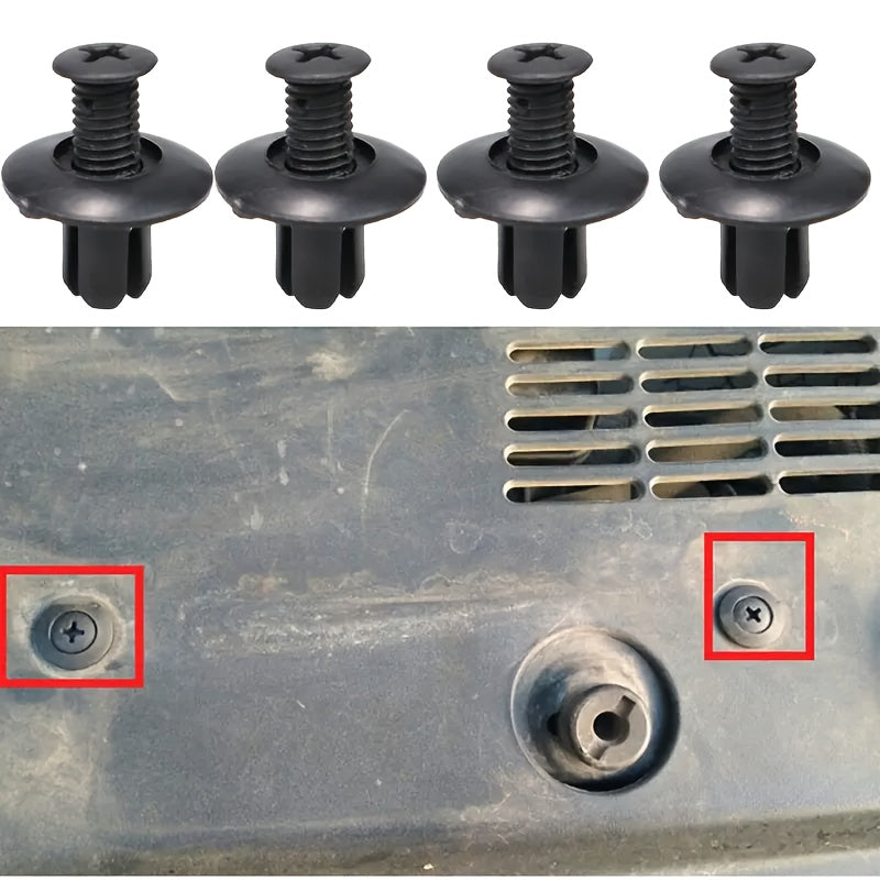 50 Pack Black Plastic Car Rivets Fastener Clips for Bumper Trim Panel