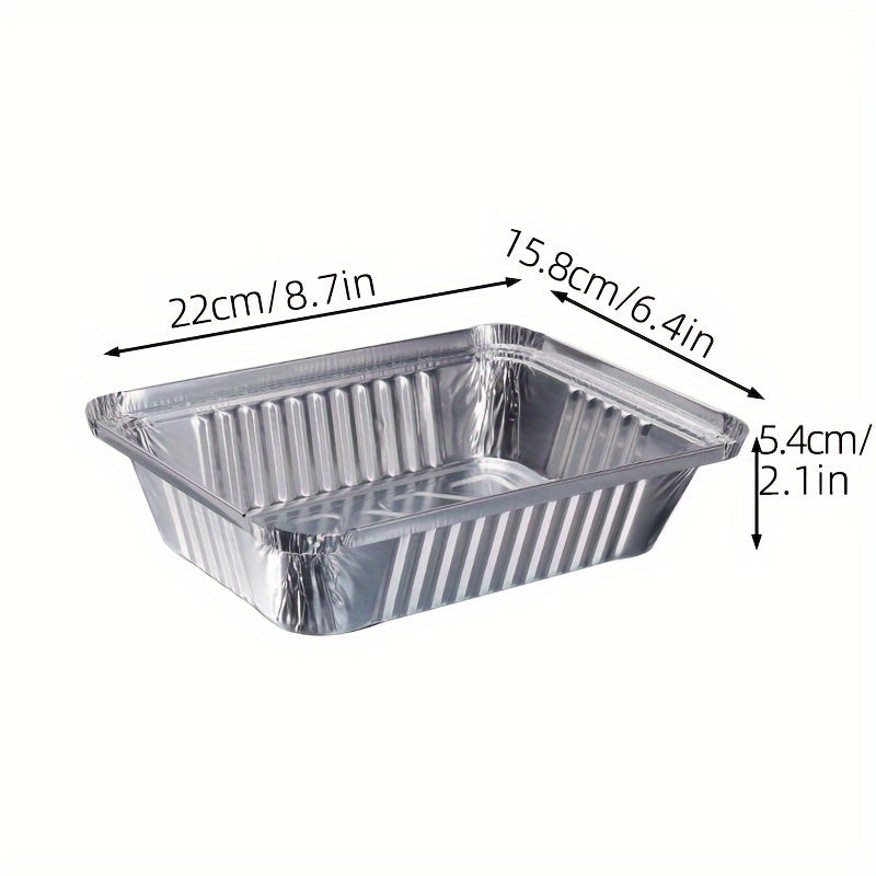 Pack of 20/50 Aluminum Foil Lunch Boxes Leak-proof Eco-friendly Disposable Food Containers for Takeaway and Picnics