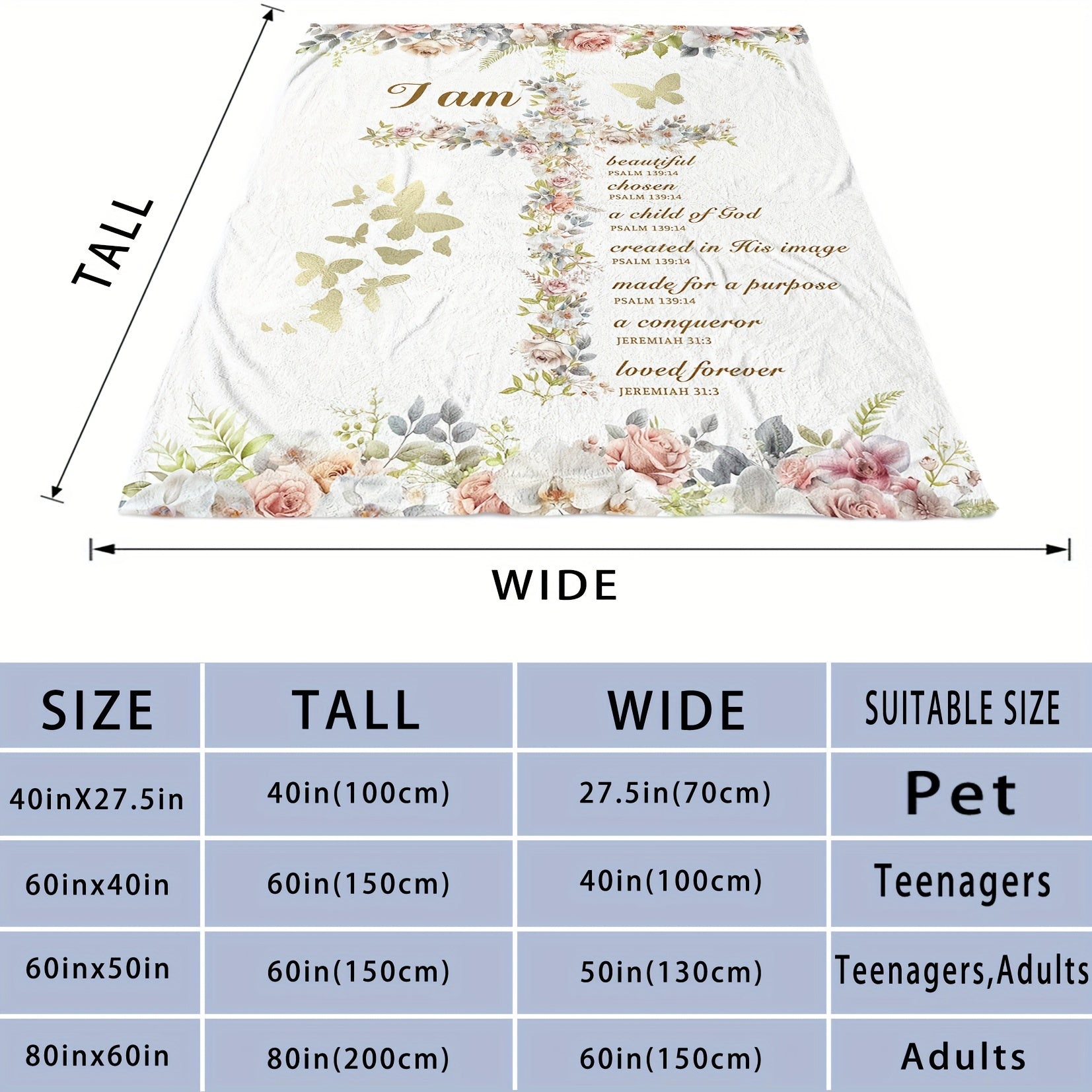 "Христианский плед для женщин - современный дизайн, подходит для всех сезонов, легко чистится, изготовлен из полиэстера, с библейскими стихами, универсальная вязаная тема - идеальный подарок для религиозных праздников, дней рождения"