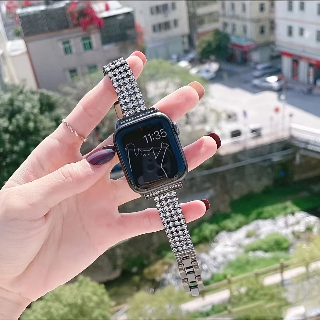 Women's Rhinestone Smartwatch Band Compatible with Latest iWatch Series in Various Sizes