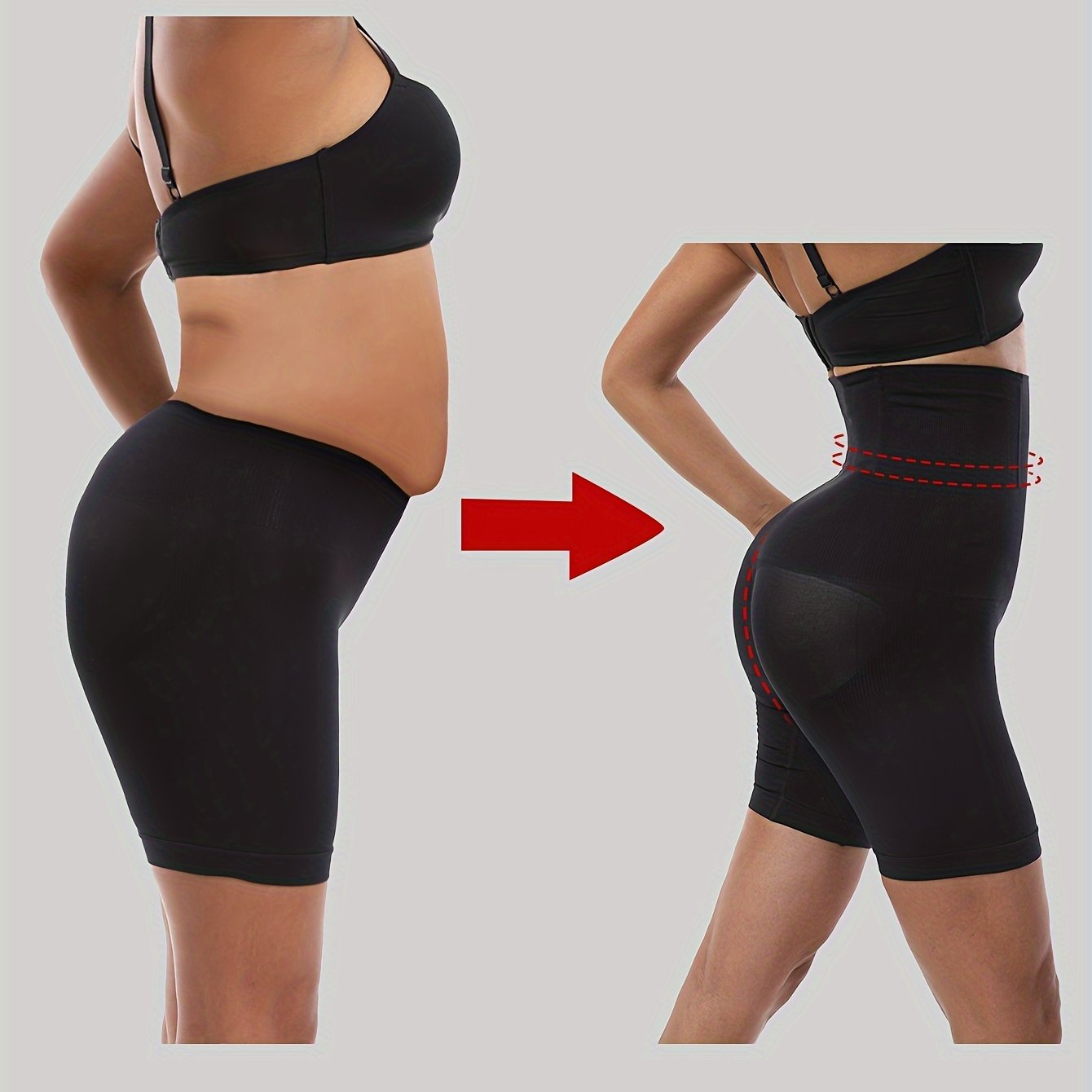 Women's High Waist Boyshort Shapewear Tummy Control Butt Lift Slimming Solid Color