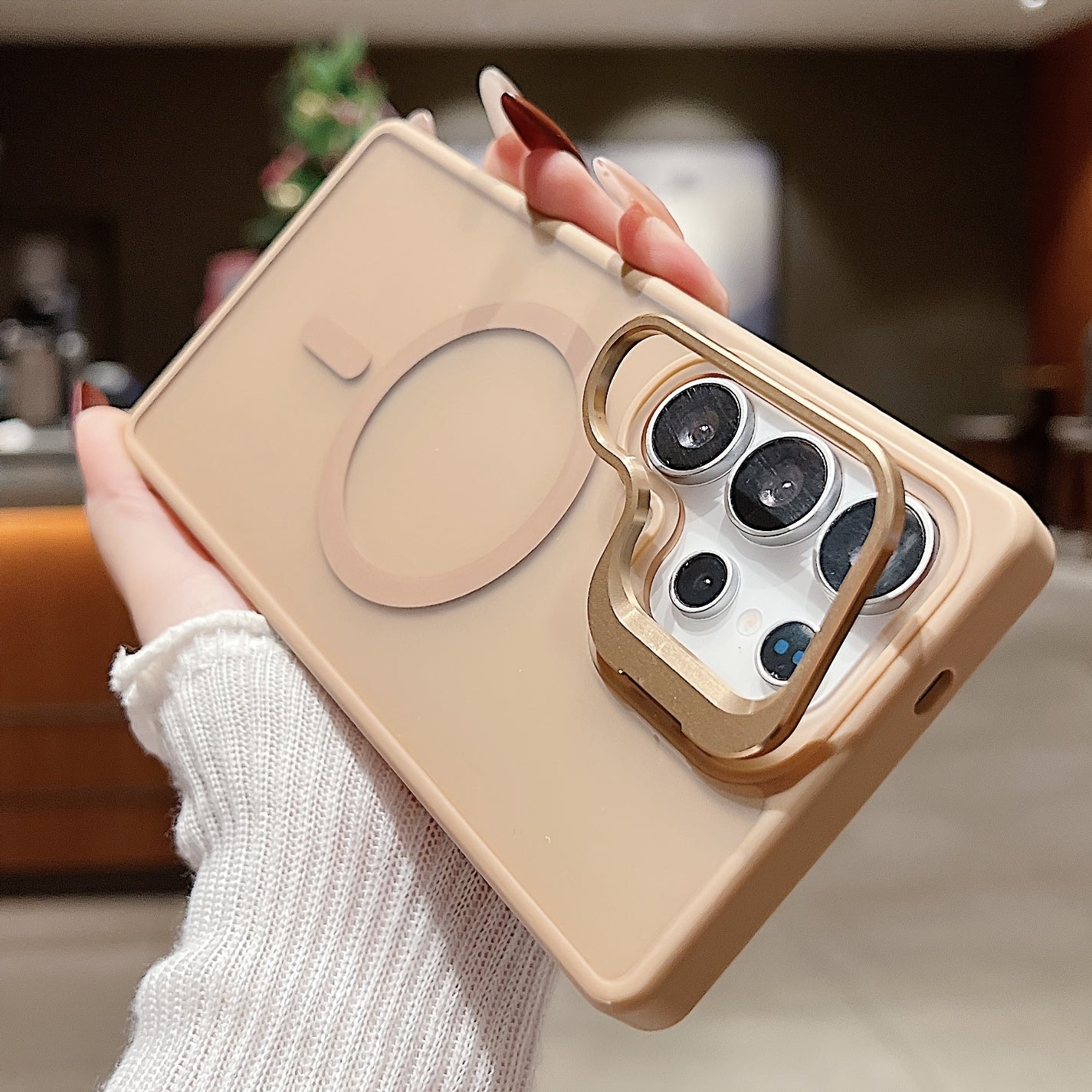 Samsung S25 Ultra Plus Magnetic Shockproof Lens Phone Case with Stand and Anti-Fingerprint Hard Cover