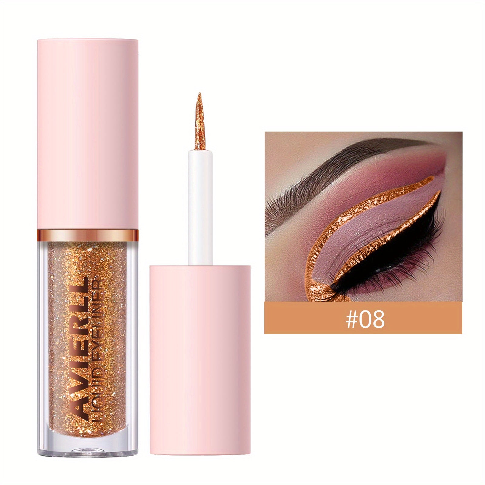 Ayollar uchun Glitter Eyeliner Metallik Suv o'tkazmaydigan Rangli Ko'zoynak Qalam 10 Rangi