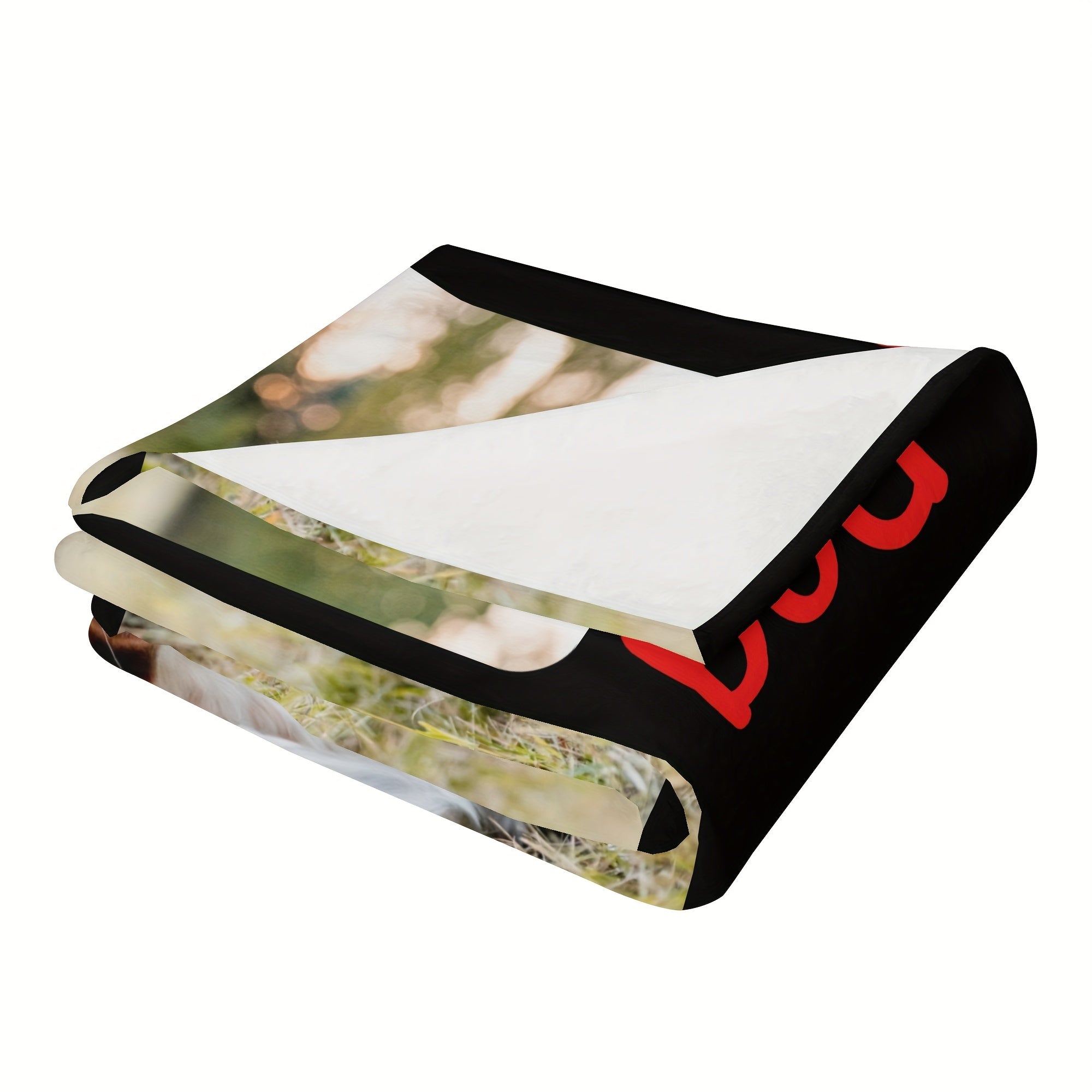 Personalized Dog Dad Blanket Flannel Pet Throw Black Custom Photo Message Gift