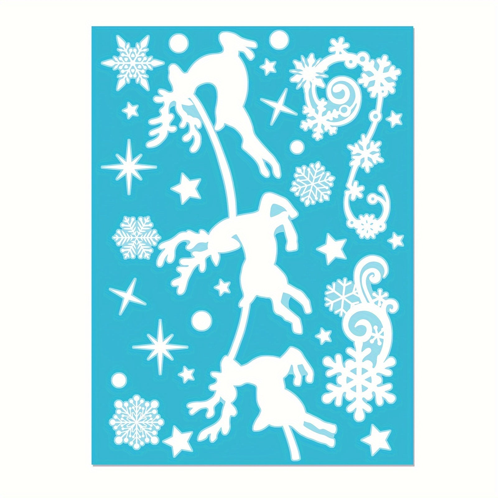 Festive Christmas Window Stickers Snowflakes Reusable Glow-in-Dark Decor