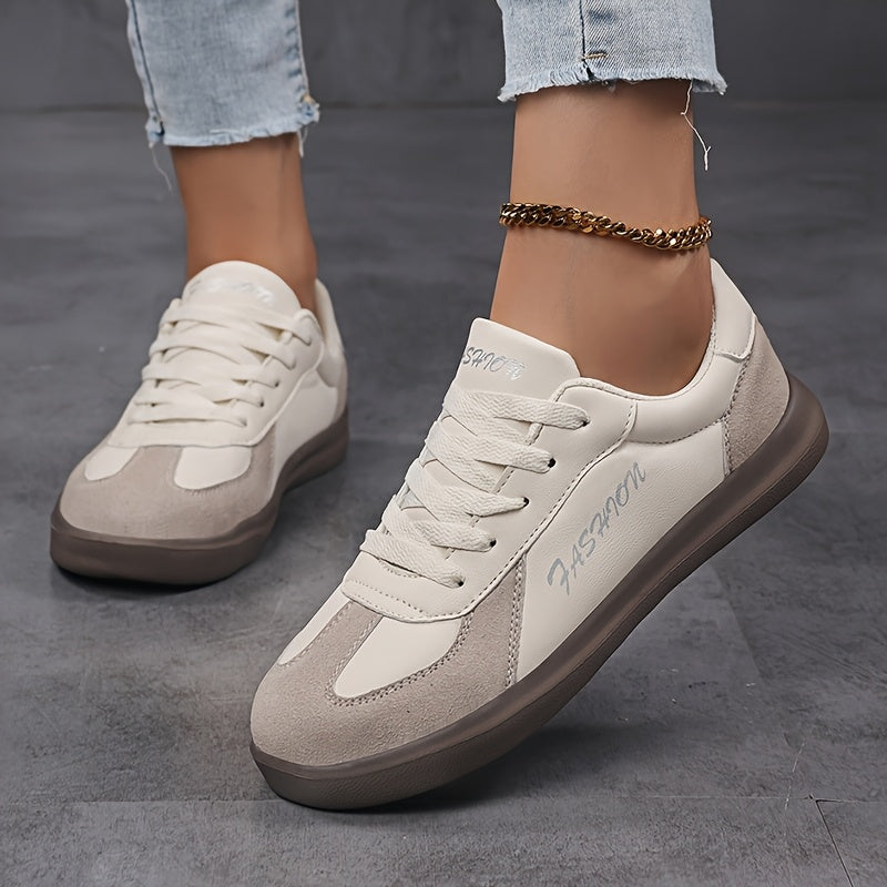 Women Black Fashion Sneakers Casual Low Top Round Toe Lace-Up All-Season Footwear