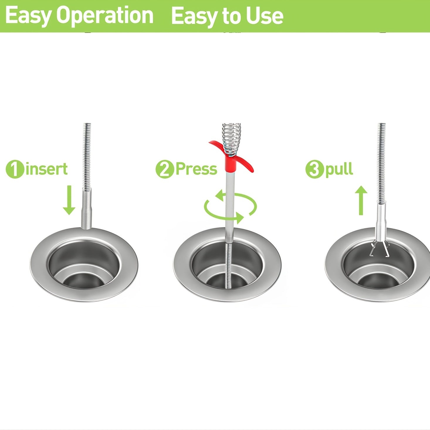 Flexible Reacher Tool 23.6/63 Inches with Claws for Pickup and Drain Cleaning