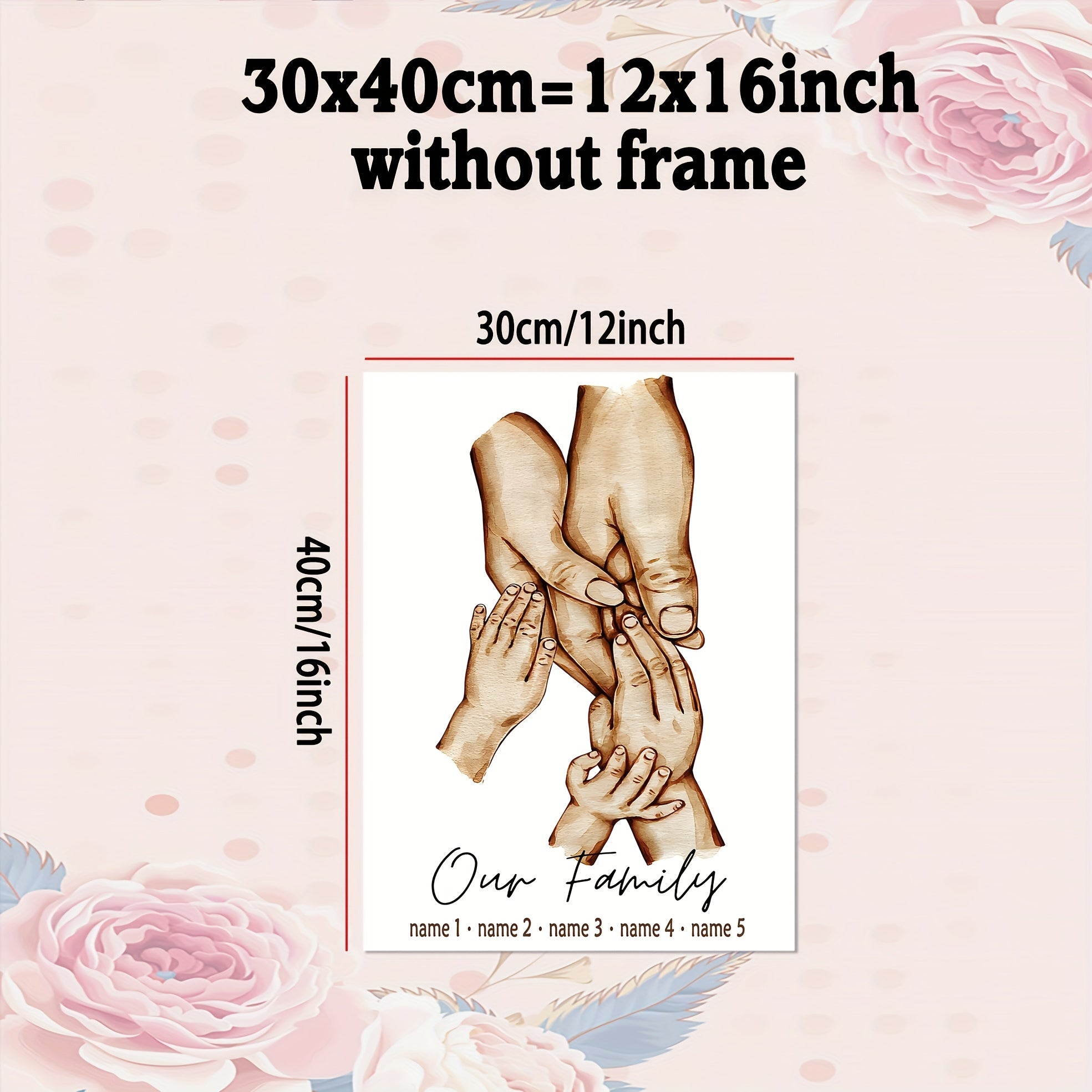 Personalized Family Name Canvas Wall Art 12x16 Inch Unframed Home Decor