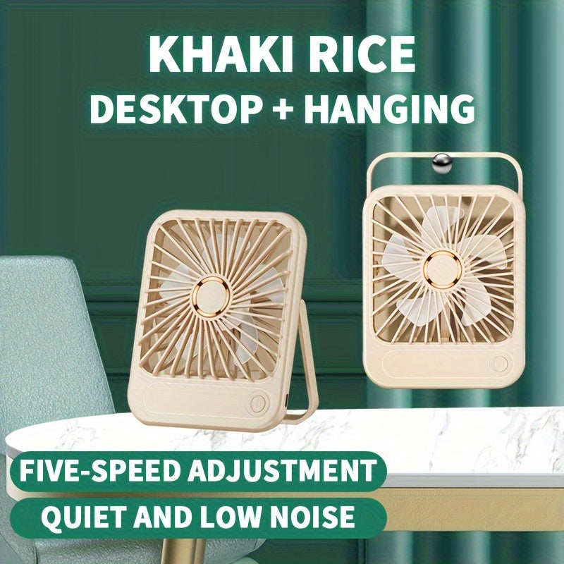 Портативный настольный вентилятор с элегантным белым дизайном, складной на 180°, 5 скоростей, перезаряжаемая батарея, светодиодная ночная лампа, цифровой дисплей - USB питание, долговечная литиевая батарея для дома, офиса, спальни, путешествий, кемпинга.
